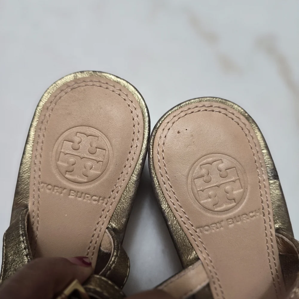 Tory Burch Metallic Gold Sandals